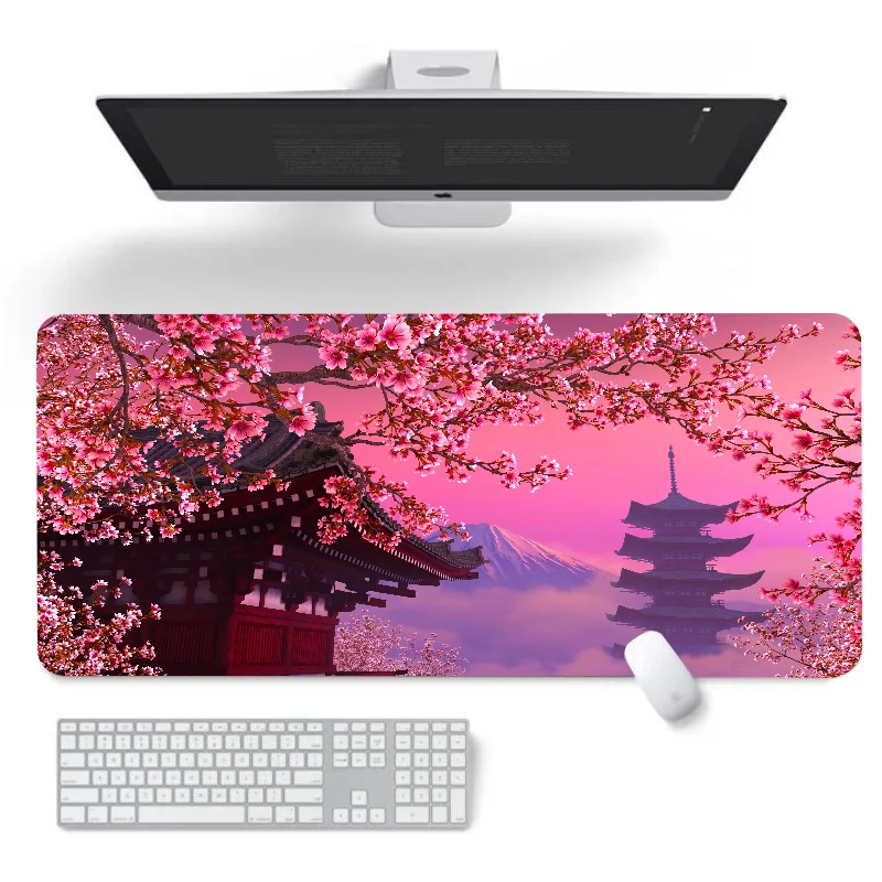 Flowers and Cherry Blossoms Mouse Pad Large Gaming Laptops Laptop Accessories Deskmat Desk Protector Keyboard Mat Mousepad Rgb