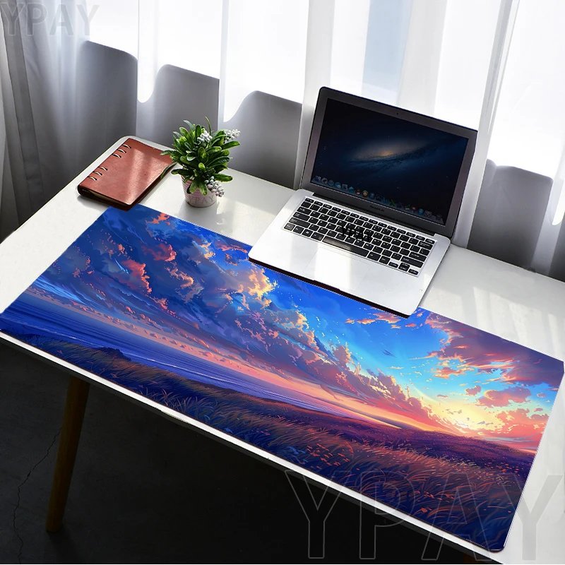 Mouse Pads Sky Landscape Table Mats Computer Mousepad Company Desk Pad Aesthetic Large Gamer Mousepads Office Mouse Mat 100x50cm