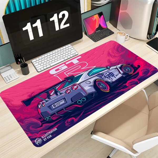 Xxl GTR Mice Pad Super Coupe Illustratio Print Non-slip Keyboardpad Sports Car Custom Pc Table Mat Gamer Cabinet Carpet Mousepad