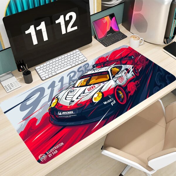 Xxl GTR Mice Pad Super Coupe Illustratio Print Non-slip Keyboardpad Sports Car Custom Pc Table Mat Gamer Cabinet Carpet Mousepad - Image 2