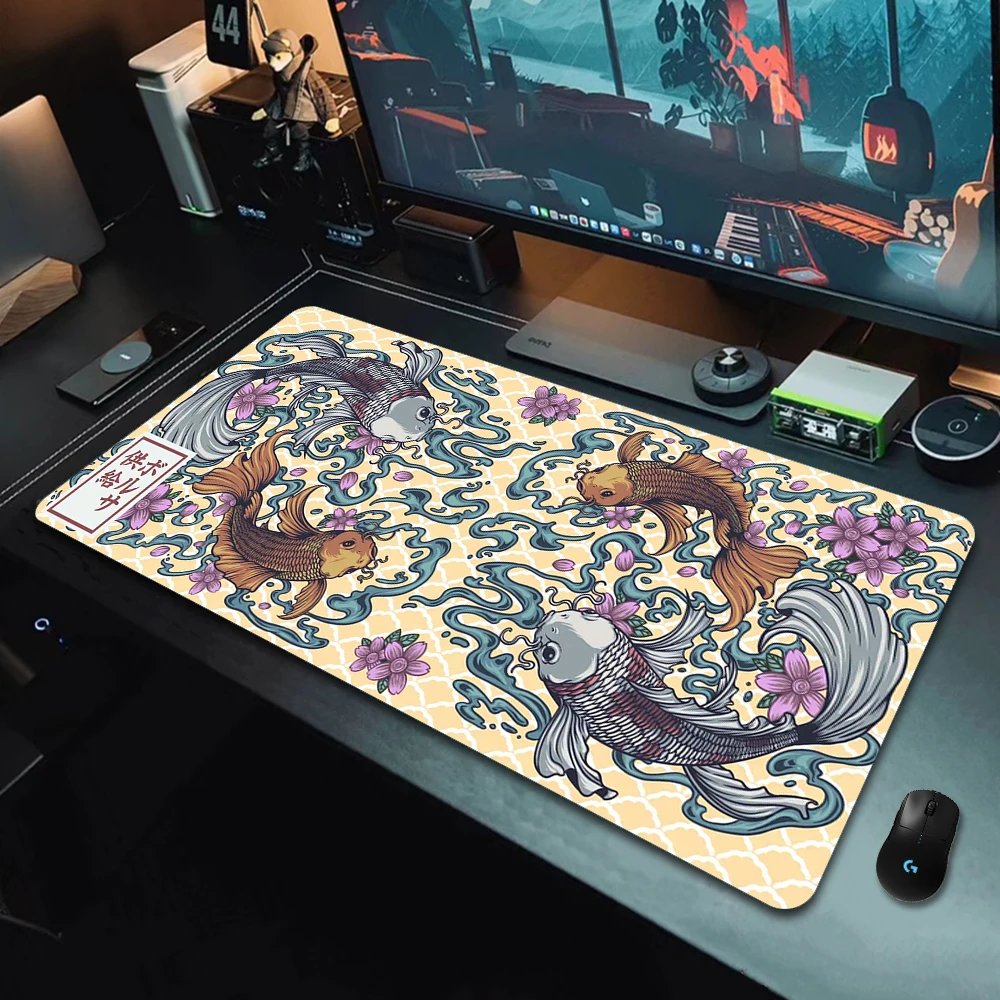 Gaming Mouse Pads Koi Taichi Neutral Table Mats Computer Mousepad Company Big Desk Pad 100x50cm Large Gamer Mousepads Mouse Mat