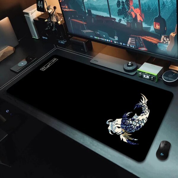 Gaming Mouse Pads Koi Taichi Neutral Table Mats Computer Mousepad Company Big Desk Pad 100x50cm Large Gamer Mousepads Mouse Mat - Image 3