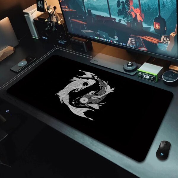 Gaming Mouse Pads Koi Taichi Neutral Table Mats Computer Mousepad Company Big Desk Pad 100x50cm Large Gamer Mousepads Mouse Mat - Image 4