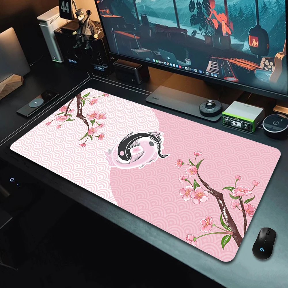 Gaming Mouse Pads Koi Taichi Neutral Table Mats Computer Mousepad Company Big Desk Pad 100x50cm Large Gamer Mousepads Mouse Mat