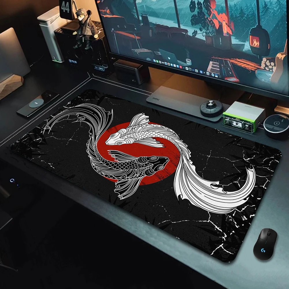 Gaming Mouse Pads Koi Taichi Neutral Table Mats Computer Mousepad Company Big Desk Pad 100x50cm Large Gamer Mousepads Mouse Mat