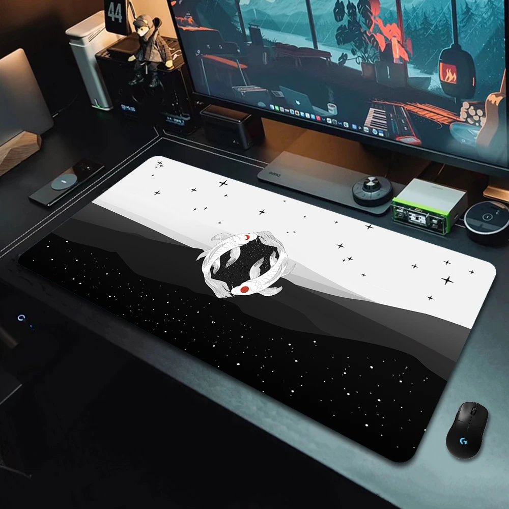 Gaming Mouse Pads Koi Taichi Neutral Table Mats Computer Mousepad Company Big Desk Pad 100x50cm Large Gamer Mousepads Mouse Mat