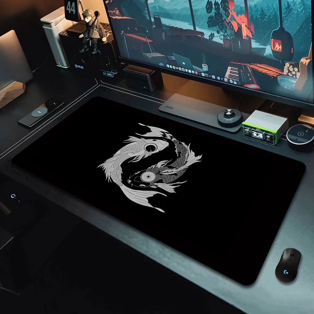 Gaming Mouse Pads Koi Taichi Neutral Table Mats Computer Mousepad Company Big Desk Pad 100x50cm Large Gamer Mousepads Mouse Mat