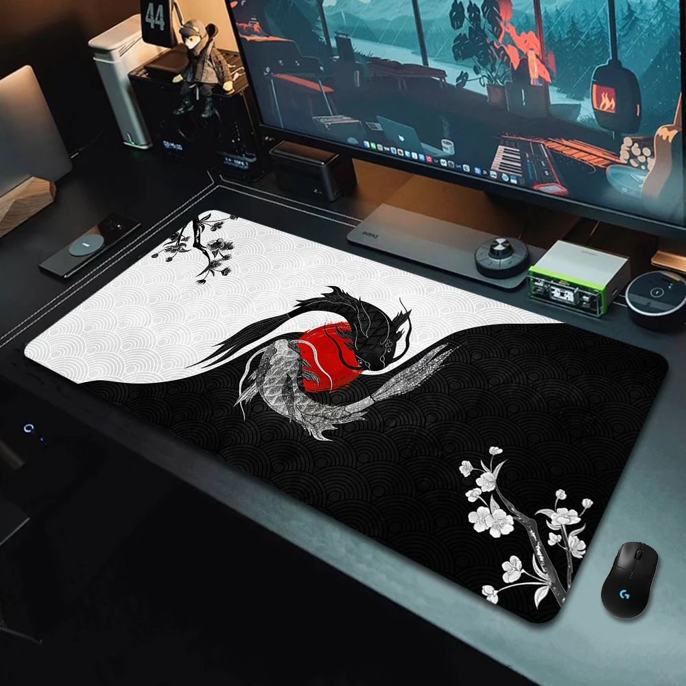 Gaming Mouse Pads Koi Taichi Neutral Table Mats Computer Mousepad Company Big Desk Pad 100x50cm Large Gamer Mousepads Mouse Mat