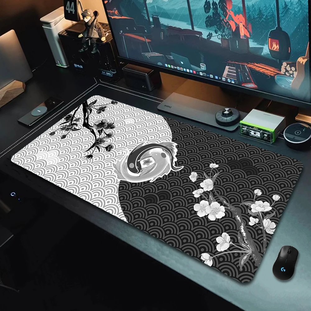 Gaming Mouse Pads Koi Taichi Neutral Table Mats Computer Mousepad Company Big Desk Pad 100x50cm Large Gamer Mousepads Mouse Mat