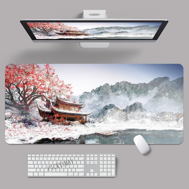 Mouse Pad Chinese Style Large Gamer Mousepad Keyboard Mat XXXL Mouse Mats 90x40cm Rubber Desk Pad Design Desk Rug