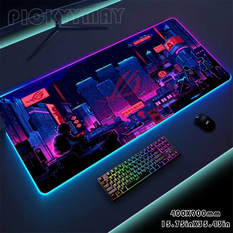 Neon RGB Mouse Pad Large Mousepads Penk Gamer Mousepad LED Desk Pad Mouse Mat Backlit Laptop Pads Luminous Keyboard Mats