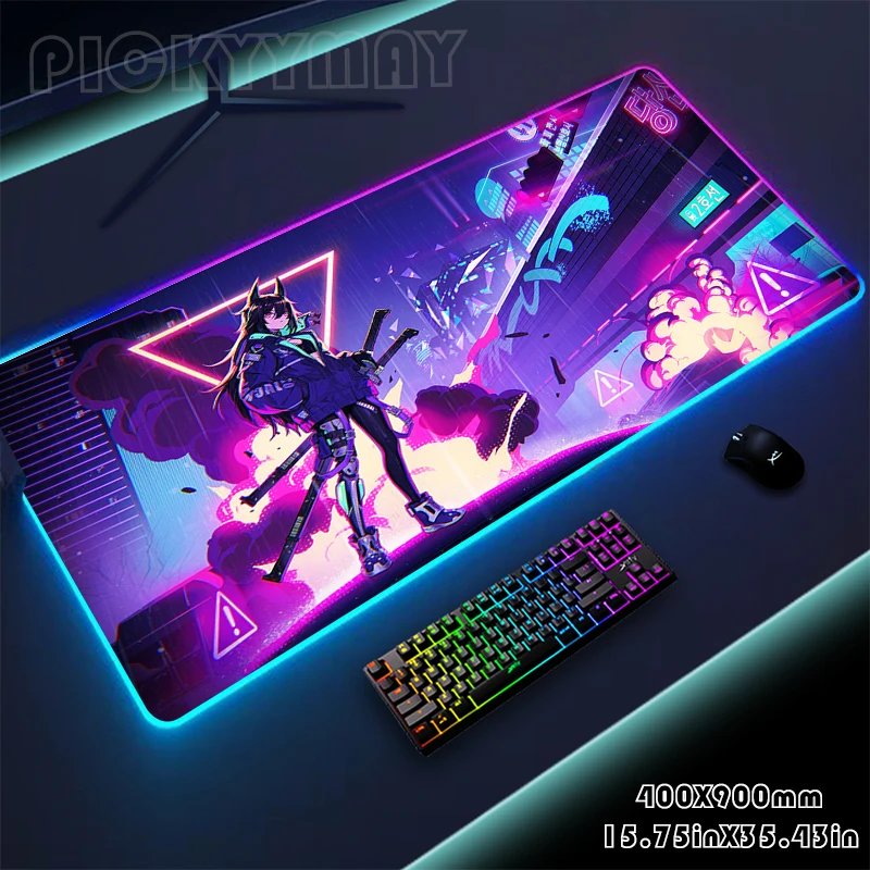 Neon RGB Mouse Pad Large Mousepads Penk Gamer Mousepad LED Desk Pad Mouse Mat Backlit Laptop Pads Luminous Keyboard Mats