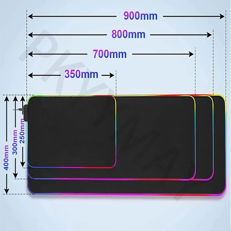 Neon RGB Mouse Pad Large Mousepads Penk Gamer Mousepad LED Desk Pad Mouse Mat Backlit Laptop Pads Luminous Keyboard Mats