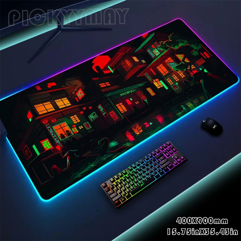 Neon RGB Mouse Pad Large Mousepads Penk Gamer Mousepad LED Desk Pad Mouse Mat Backlit Laptop Pads Luminous Keyboard Mats