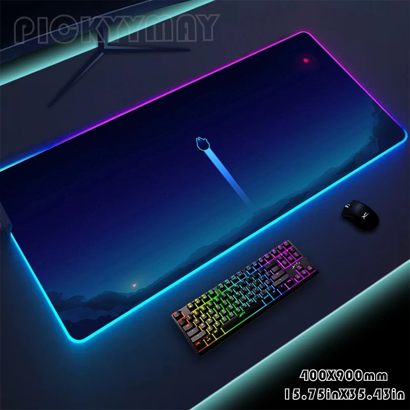 Neon RGB Mouse Pad Large Mousepads Penk Gamer Mousepad LED Desk Pad Mouse Mat Backlit Laptop Pads Luminous Keyboard Mats