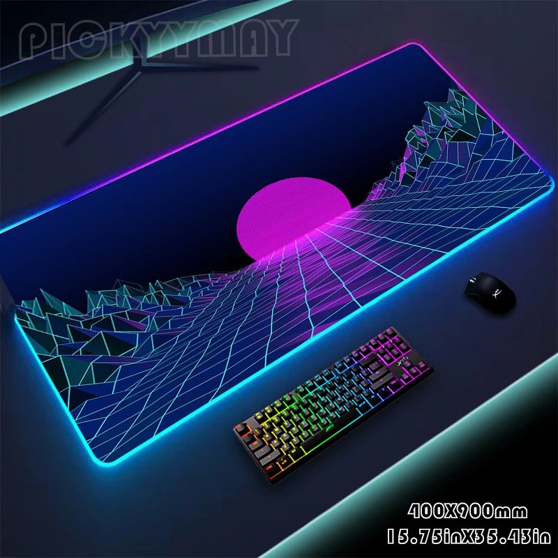 Neon RGB Mouse Pad Large Mousepads Penk Gamer Mousepad LED Desk Pad Mouse Mat Backlit Laptop Pads Luminous Keyboard Mats