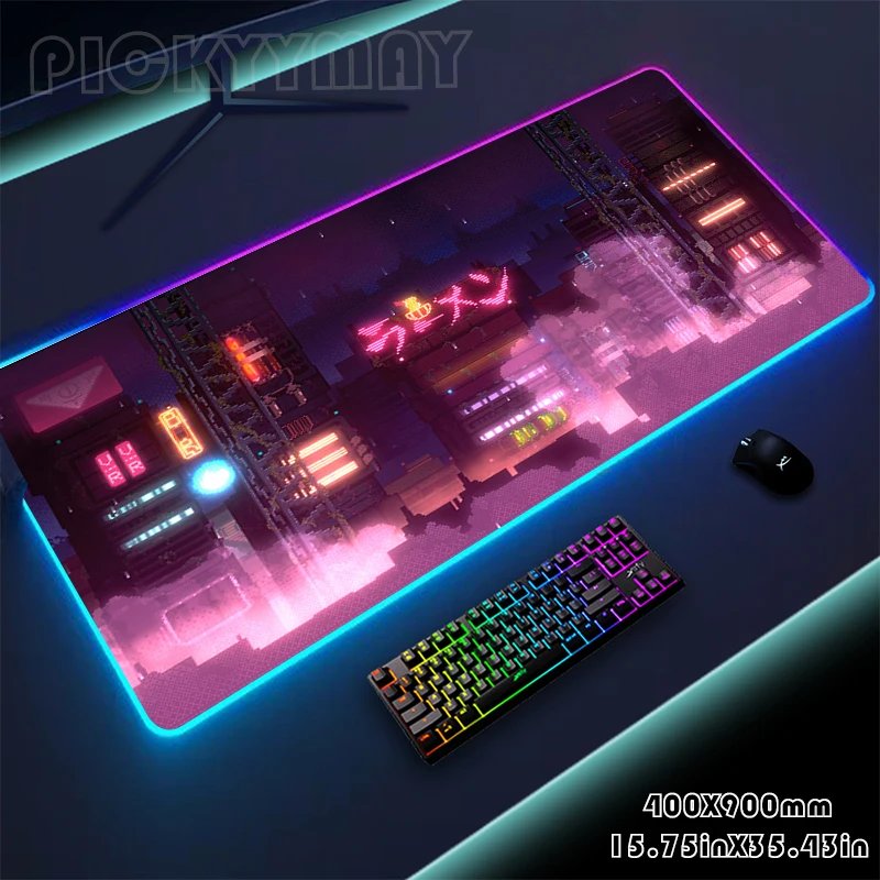 Neon RGB Mouse Pad Large Mousepads Penk Gamer Mousepad LED Desk Pad Mouse Mat Backlit Laptop Pads Luminous Keyboard Mats