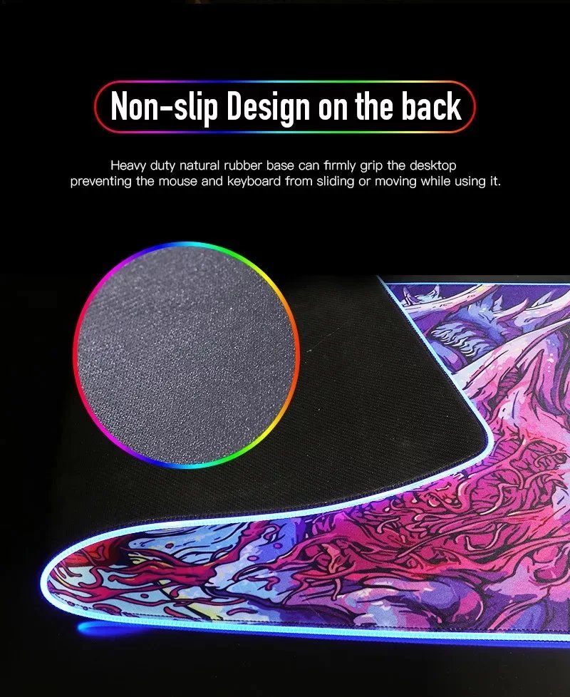 Rgb Mouse Pad Xxl Steelseries Laptop Mat Gaming Mousepad Backlit Keyboard Gamer Girl Table Pads Deskpad Mausepad Cs Go