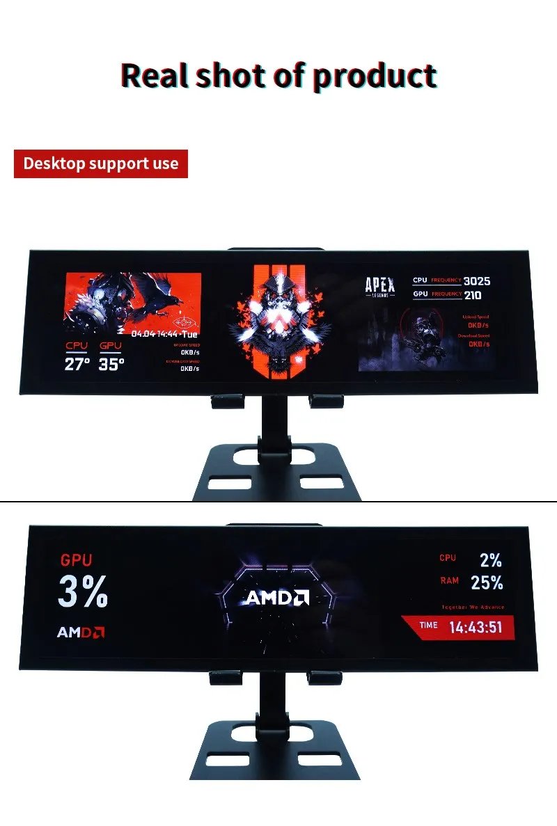 8.8 / 5 / 3.5 Inch IPS Type-C Secondary Screen Computer CPU GPU RAM HDD Monitor USB Display Freely AIDA64 Mini Monitor Win 10 11