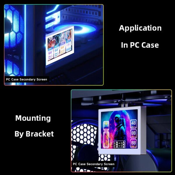 New 5 Inch IPS USB Secondary Screen 7" 1024x600 Type-C LCD Computer Hardware Monitor Music Spectrum Analysis Display No AIDA64 - Image 5