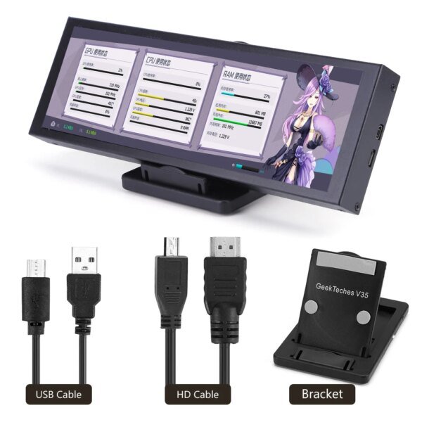 7.9 inch IPS Type-C Secondary Screen Mini Computer USB Display CPU GPU SSD Long Strip HDD Monitor for Freely AIDA64 Windows - Image 2