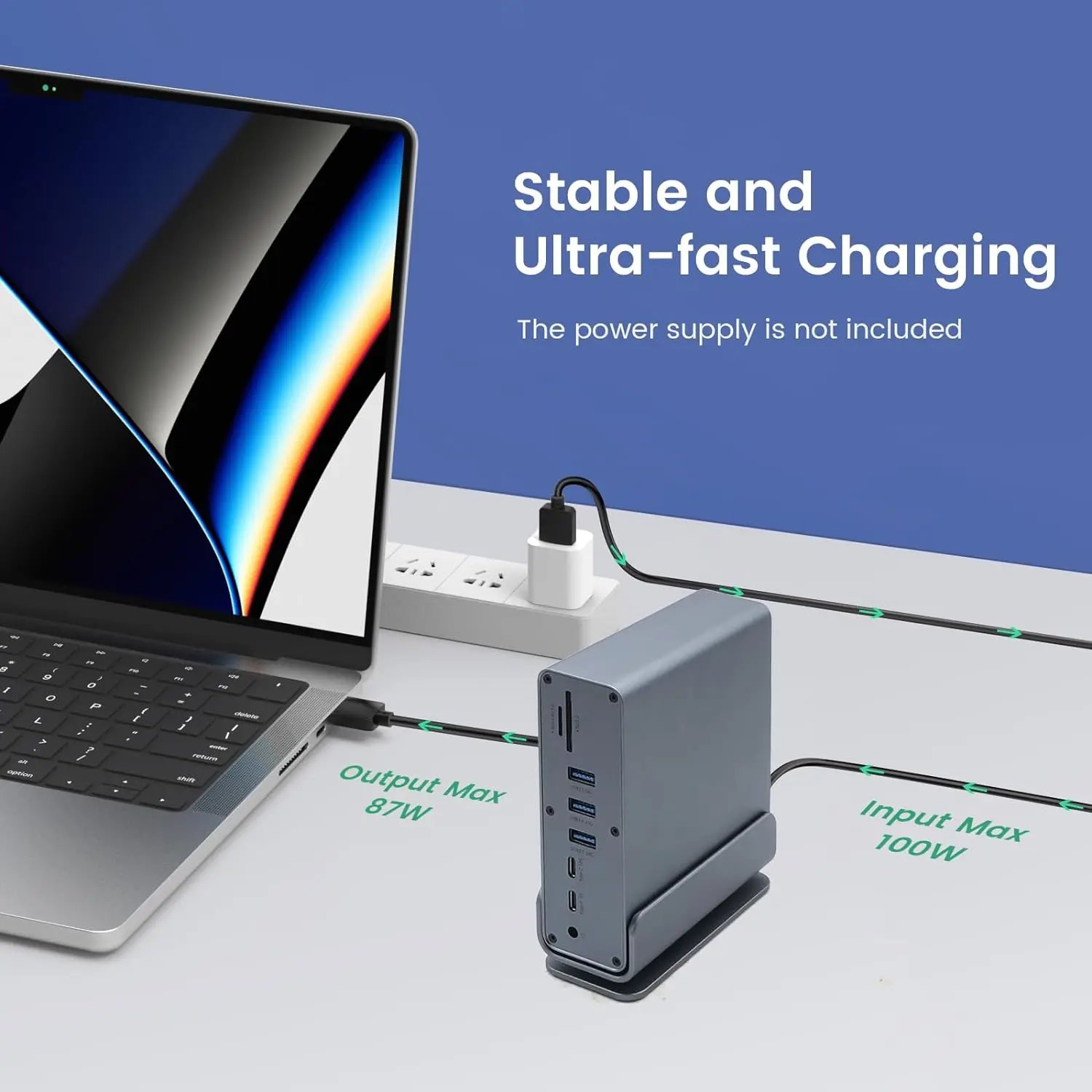 USB C Docking Station 16 in 1 USB C Hub Multiport Adapter with Dual 4K HDMI DisplayPort 100W PD Audio SD TF Ethernet