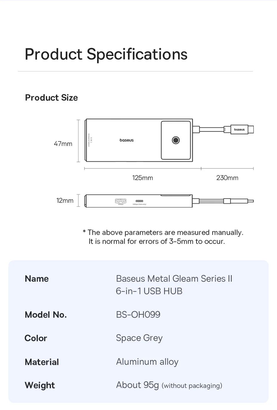 Baseus 10Gbps USB C HUB 4K 60Hz Type C to HDMI RJ45 Ethernet PD 100W for MacBook iPad Sumsang PC Tablet Phone USB 3.2 Gen 2 Hub