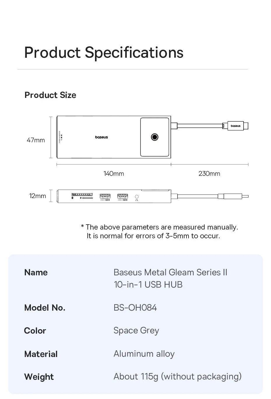 Baseus 10Gbps USB C HUB 4K 60Hz Type C to HDMI RJ45 Ethernet PD 100W for MacBook iPad Sumsang PC Tablet Phone USB 3.2 Gen 2 Hub