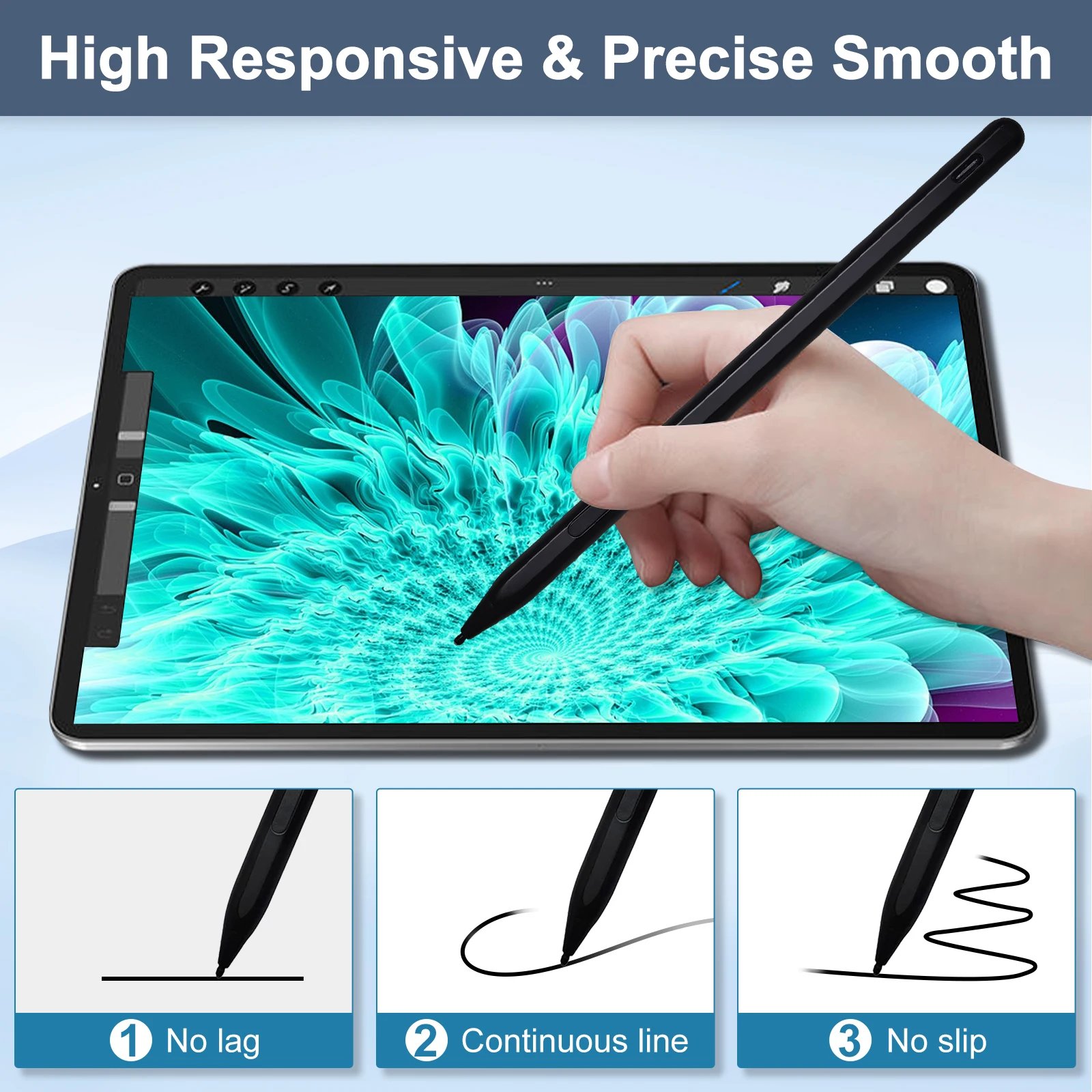 USI Stylus Pen for Lenovo HP ASUS Acer Chromebook Samsung Laptop Tablet Rechargeable Stylus Pencil Palm Rejection 4096 Pressure