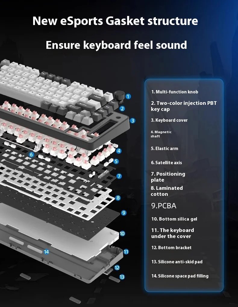 Yunzii Rt75 Wired Magnetic Switch Keyboard 82 Keys Hot-Swap Keyboard Adjustable Key Range Gamer Keyboard Custom Gaming Keyboard