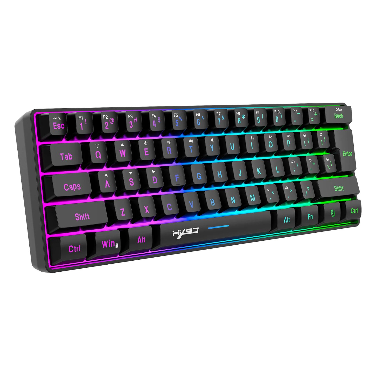 L500 Wired/Wireless Gaming Keyboard 61 Keys With Dynamic RGB Backlight For PC Laptop Gamer