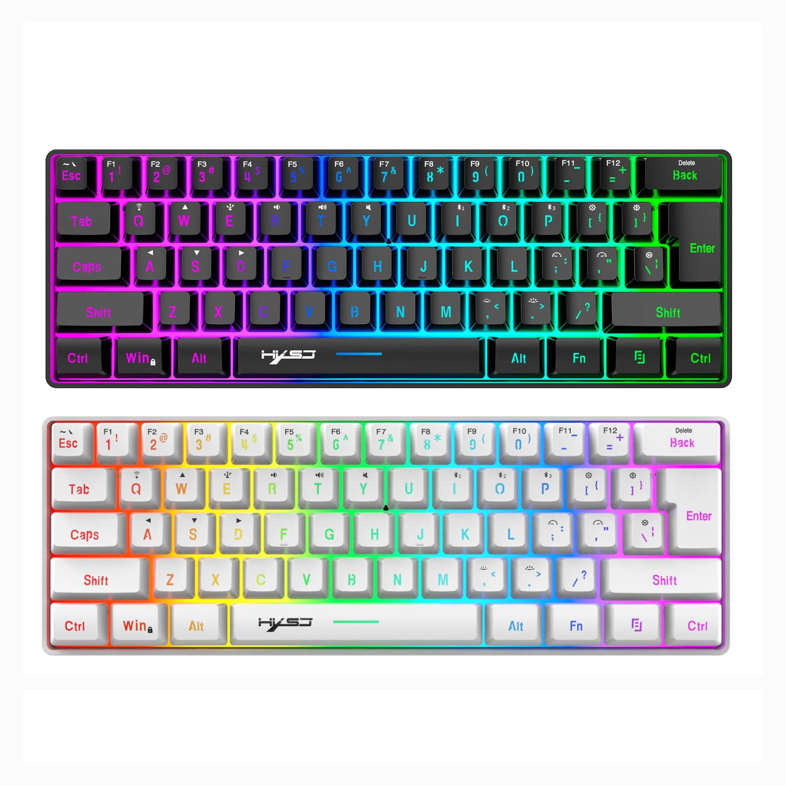 L500 Wired/Wireless Gaming Keyboard 61 Keys With Dynamic RGB Backlight For PC Laptop Gamer