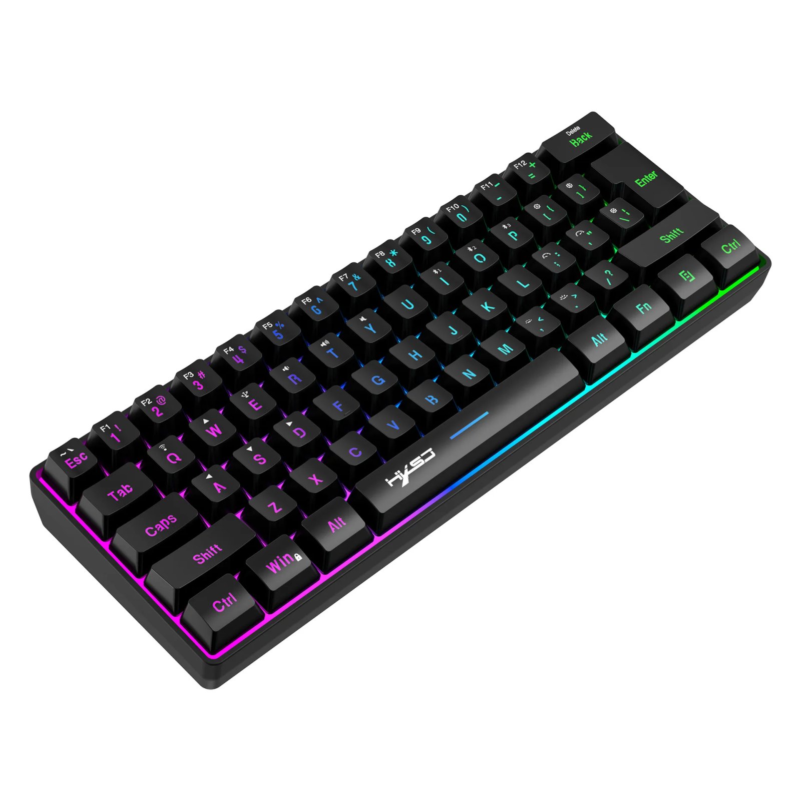 L500 Wired/Wireless Gaming Keyboard 61 Keys With Dynamic RGB Backlight For PC Laptop Gamer