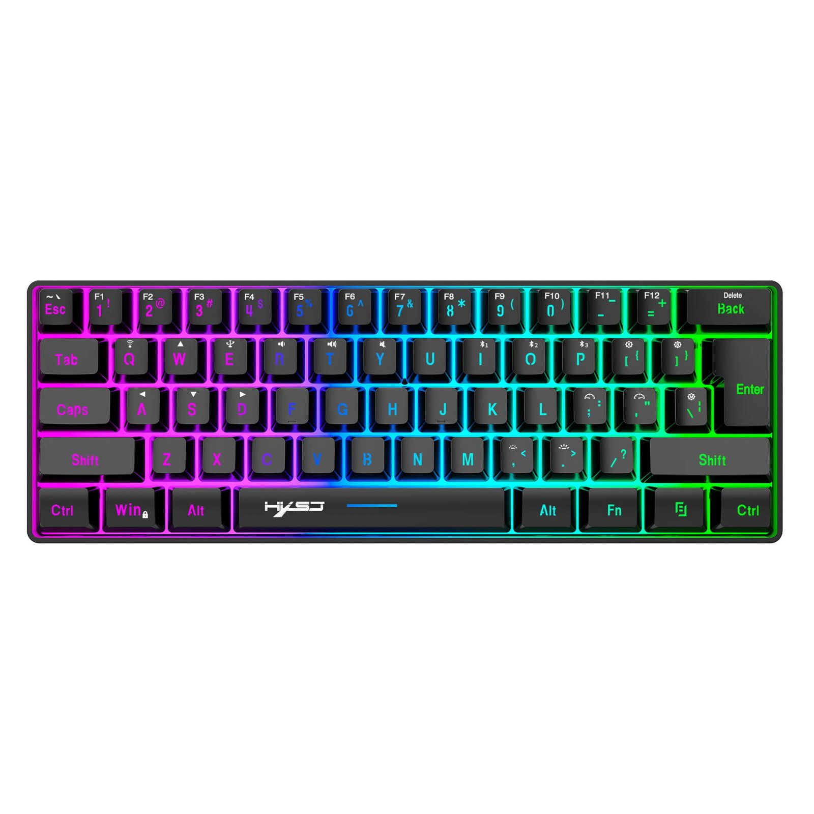 L500 Wired/Wireless Gaming Keyboard 61 Keys With Dynamic RGB Backlight For PC Laptop Gamer