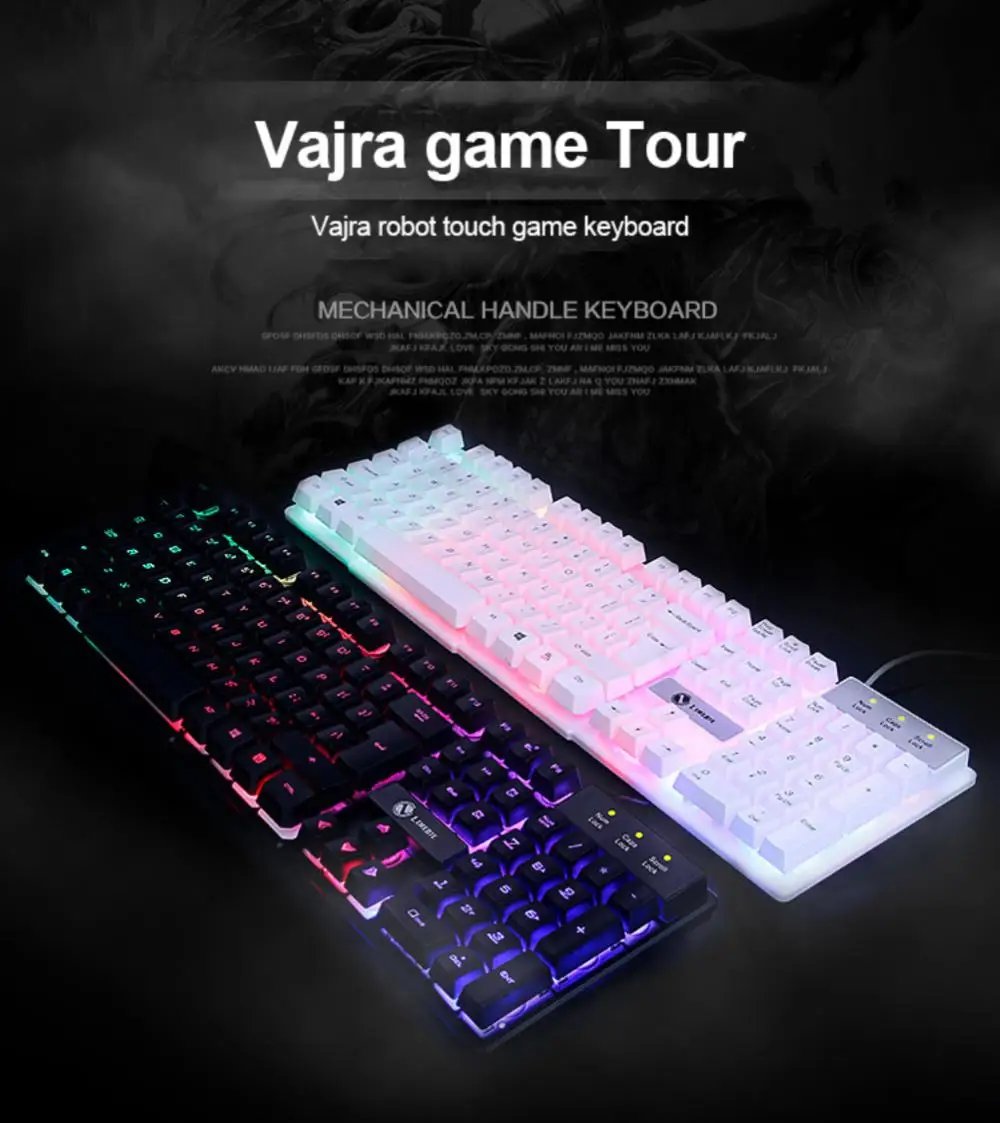 Keyboard Mechanical Wired Gaming Colorful Backlit Mechanical Medium Board Single Keyboard Gamer Keyboard For PC Laptop