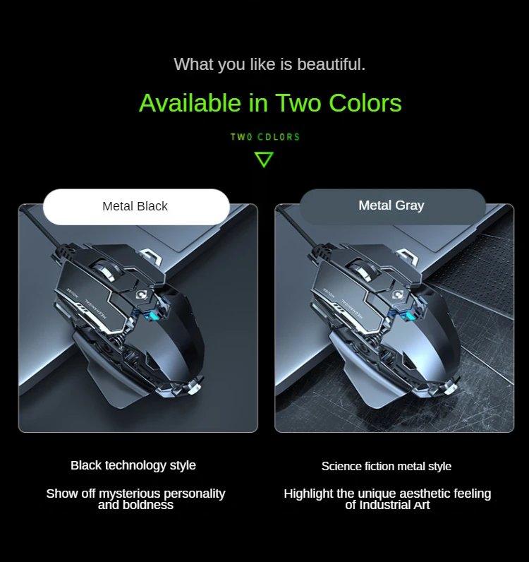 New Mechanical Wired Gaming Mouse 9 Key Macro Definition 12800 DPI Color Backlit Game Player Computer Peripheral for Windows PC