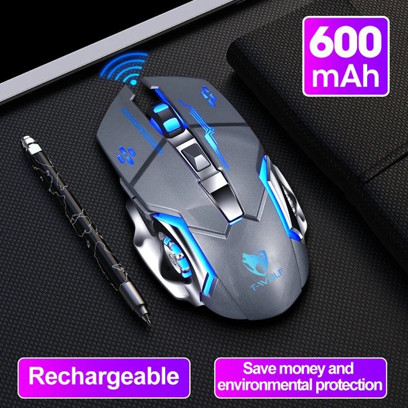 Wireless Mouse Charging Gaming Mouse Mute Backlit Mouse Mechanical Ergonomic Optical Computer Accessories for Pc Laptop