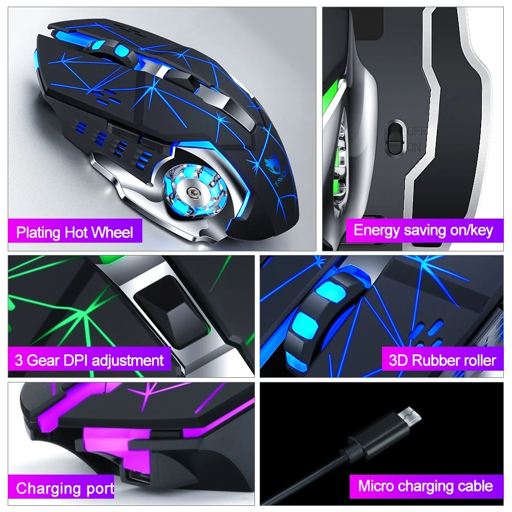 Wireless Mouse Charging Gaming Mouse Mute Backlit Mouse Mechanical Ergonomic Optical Computer Accessories for Pc Laptop