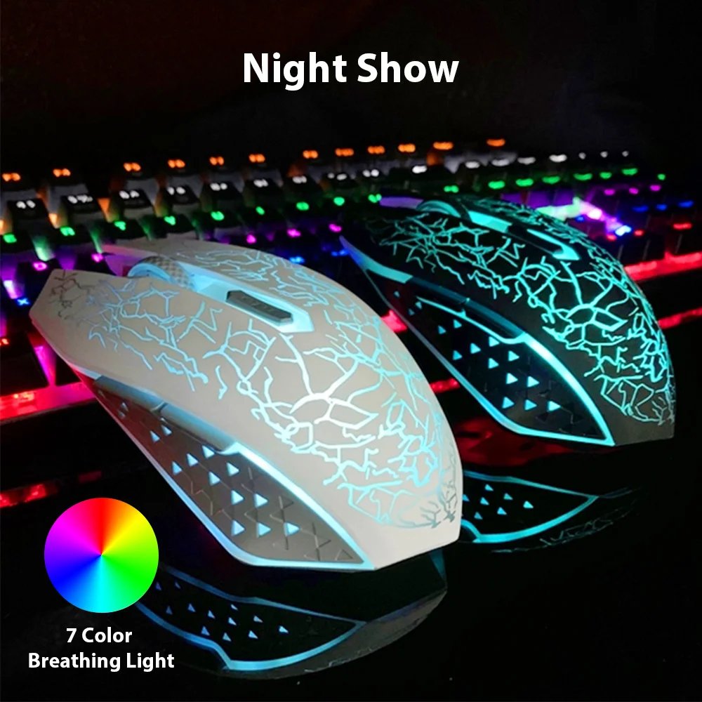 Wireless Gaming Mouse 2.4G Rechargeable Bluetooth Mouse For Laptop RGB Backlight E-Sports Mechanical Mouse For PC Computer Gamer