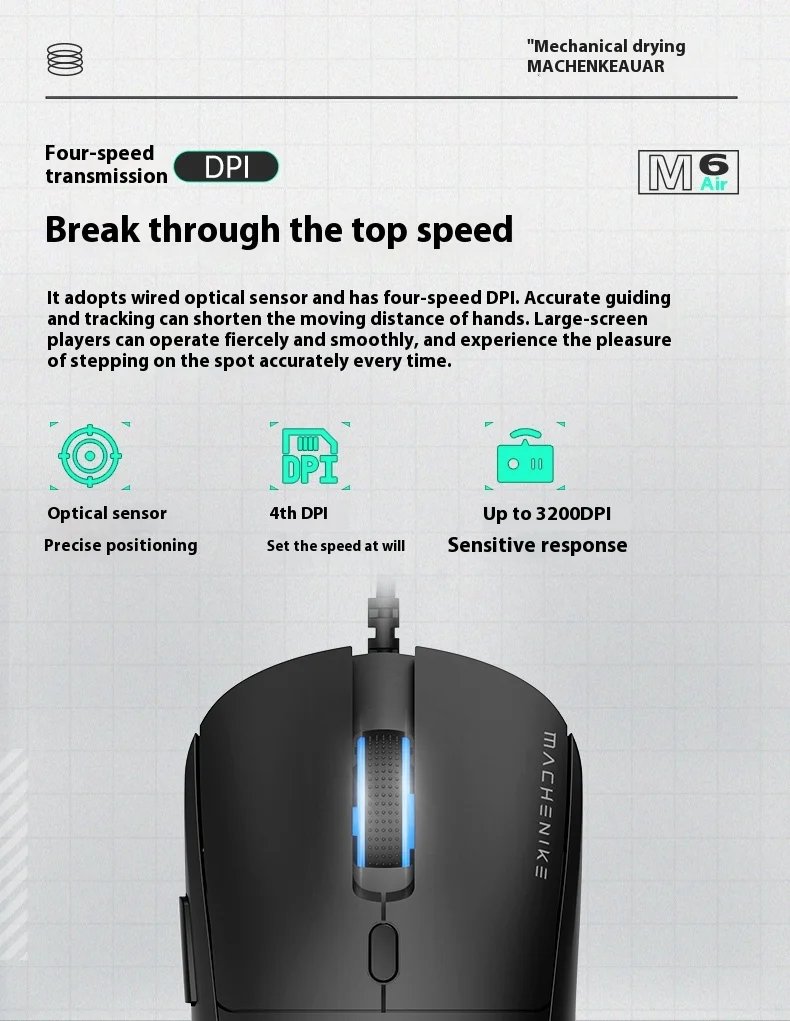 Wired Mouse Mechanic M7pro Lightweight Gaming Desktop Laptop High Performance Cost Performance Super Competitive Ergonomics Hot