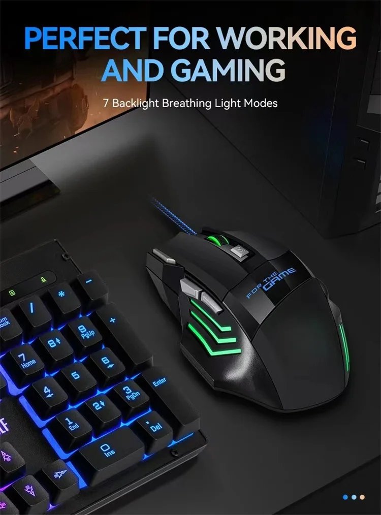 X8 Mechanical Wired Gaming Mouse  7 Keys Wired Ergonomic Mouse RGB Backlit Glowing USB 800/1200/ 1600/ 3200 Dpi Gaming Mouse