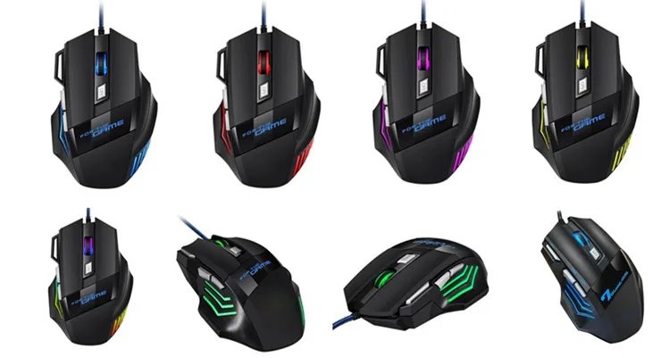 X8 Mechanical Wired Gaming Mouse  7 Keys Wired Ergonomic Mouse RGB Backlit Glowing USB 800/1200/ 1600/ 3200 Dpi Gaming Mouse