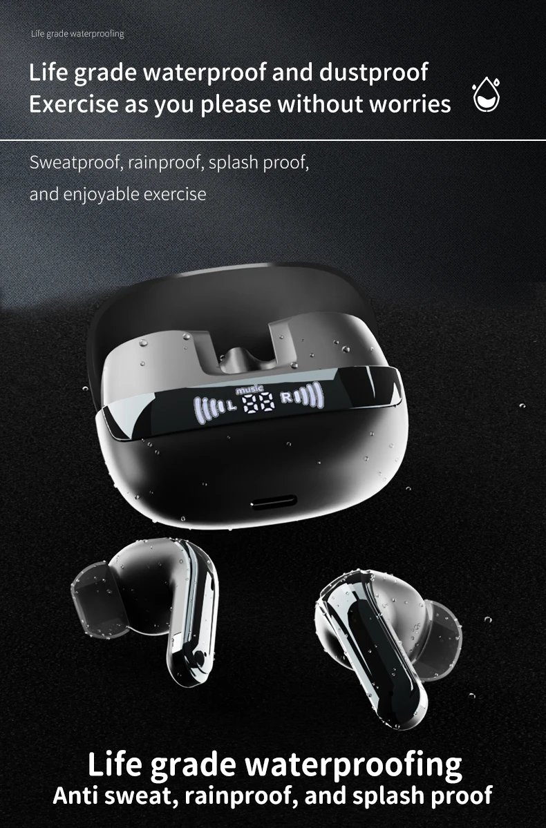 Original XIAOMI F8 Wireless Headphones Bluetooth Headset Charging Earbuds Noise Reduction Earphones Led Display Sport With Mic