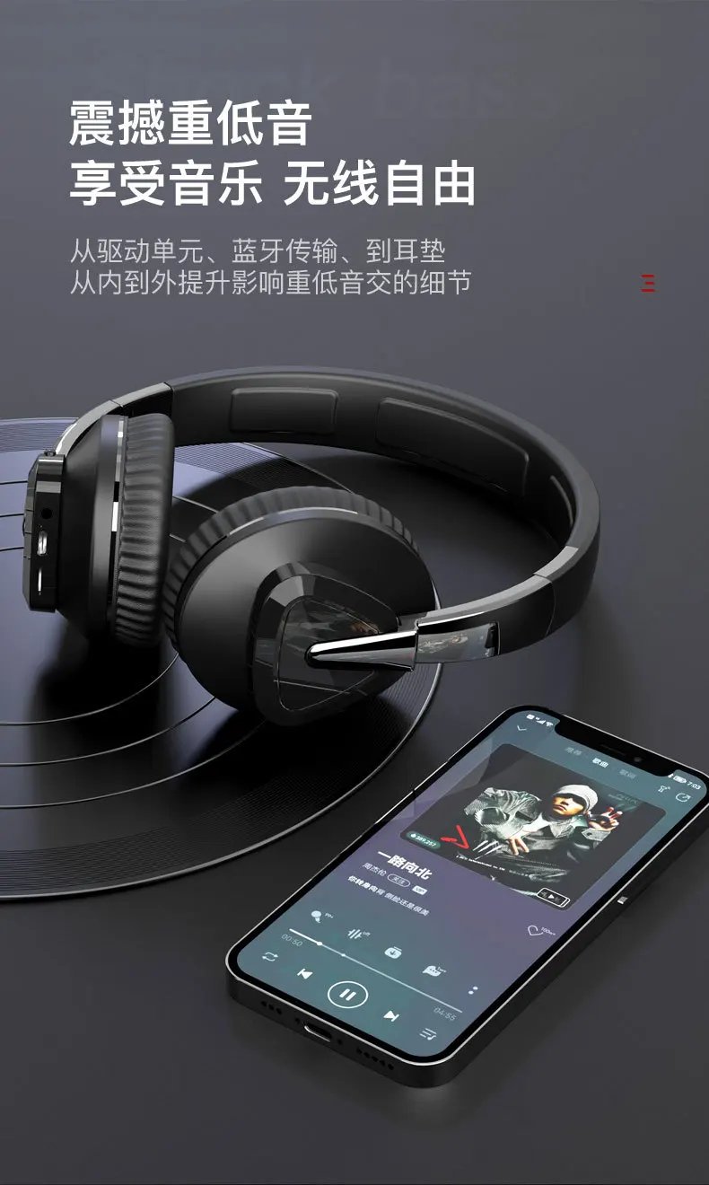 XIAOMI H3 Wireless Headphones Foldable HIFI Headset Noise Cancelling Earphone with 3.5 Audio cable For computer Mic USB Earbuds