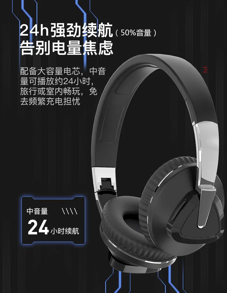 XIAOMI H3 Wireless Headphones Foldable HIFI Headset Noise Cancelling Earphone with 3.5 Audio cable For computer Mic USB Earbuds