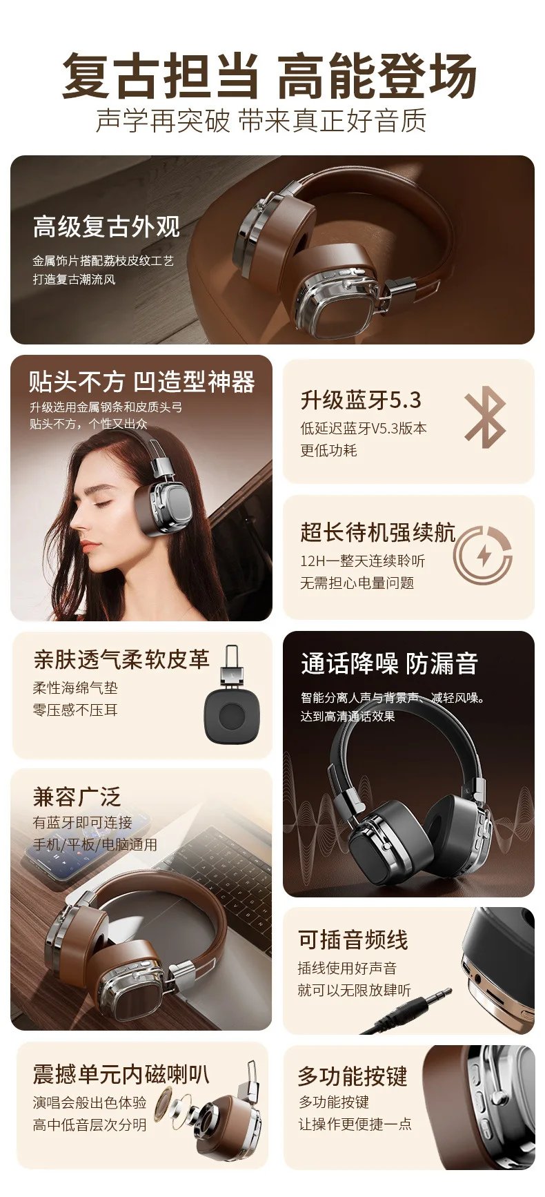 Original XIAOMI Bluetooth Wireless Headphones CR-8 Retro TWS Earphone For Samsung iPhone HIFI Game Headset With Mic Earbuds