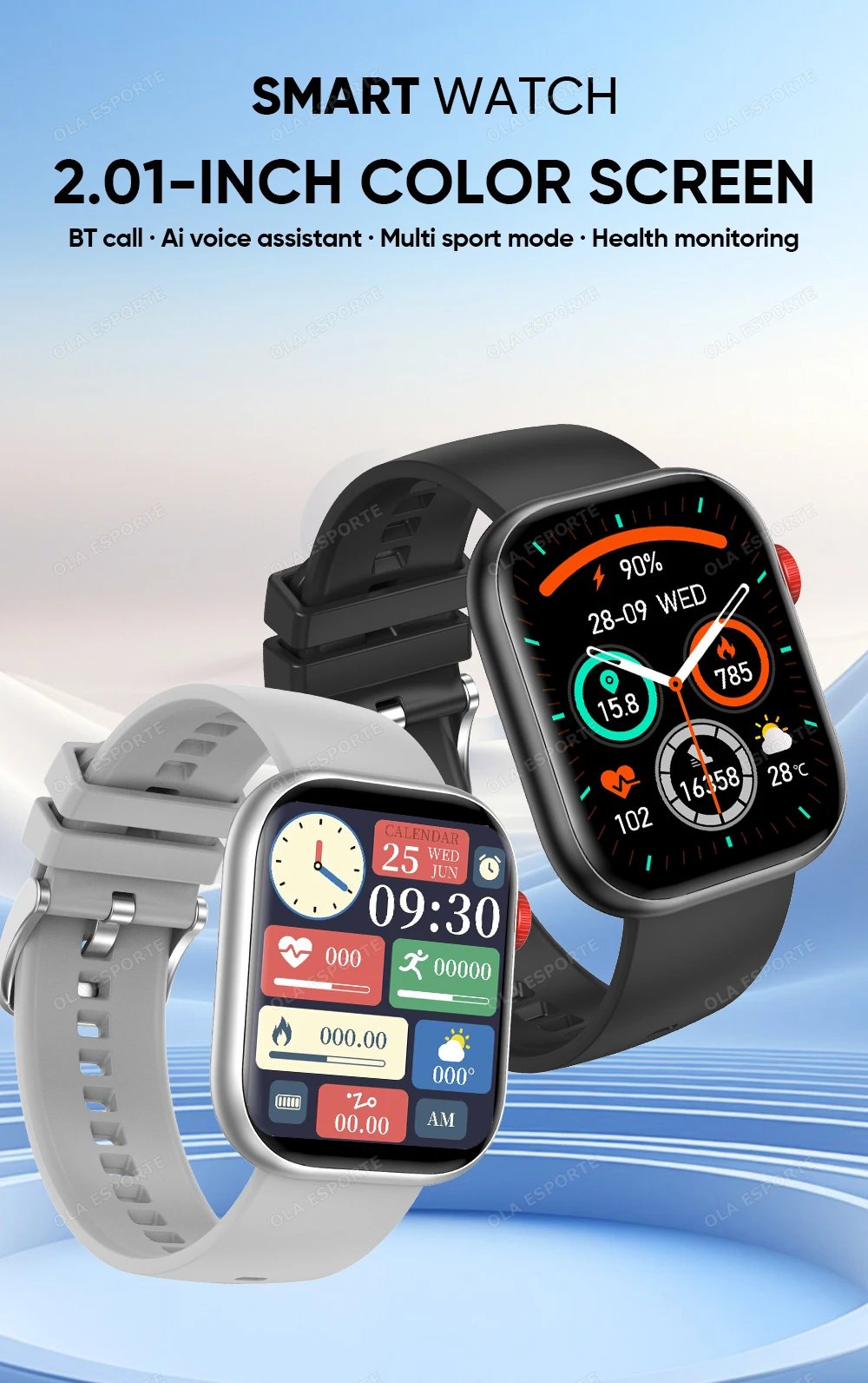 2024 New For Xiaomi Huawei OPPo Smart Watch Women Heart Rate Boold Pressure Smart Island Sports Mode Waterproof Men Smartwatch