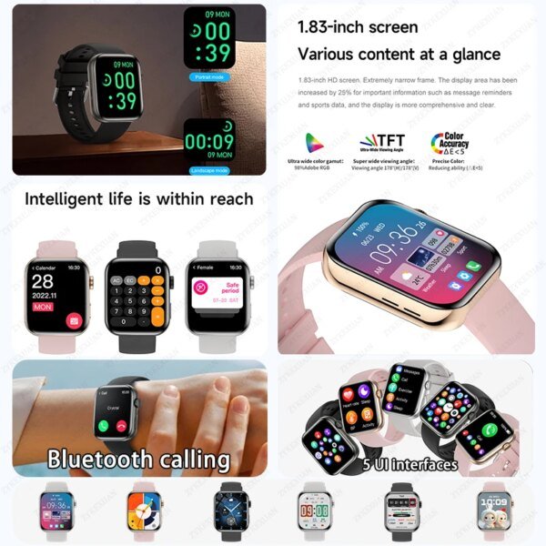 For Huawei Xiaomi AMOLED Smart Watch Men WATCH FIT 3 Bluetooth Call GPS Sport Tracker IP68 Waterproof Women Smartwatch 2024 New - Image 3