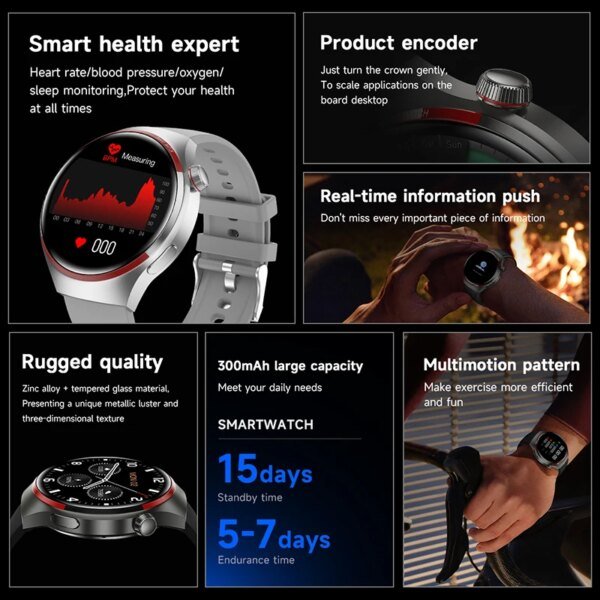 2024 New For HUAWEI Watch 4 PRO Smart Watch Men GT4Pro AMOLED HD Screen Bluetooth Call GPS NFC Heart rate Sport SmartwatchWomen - Image 3