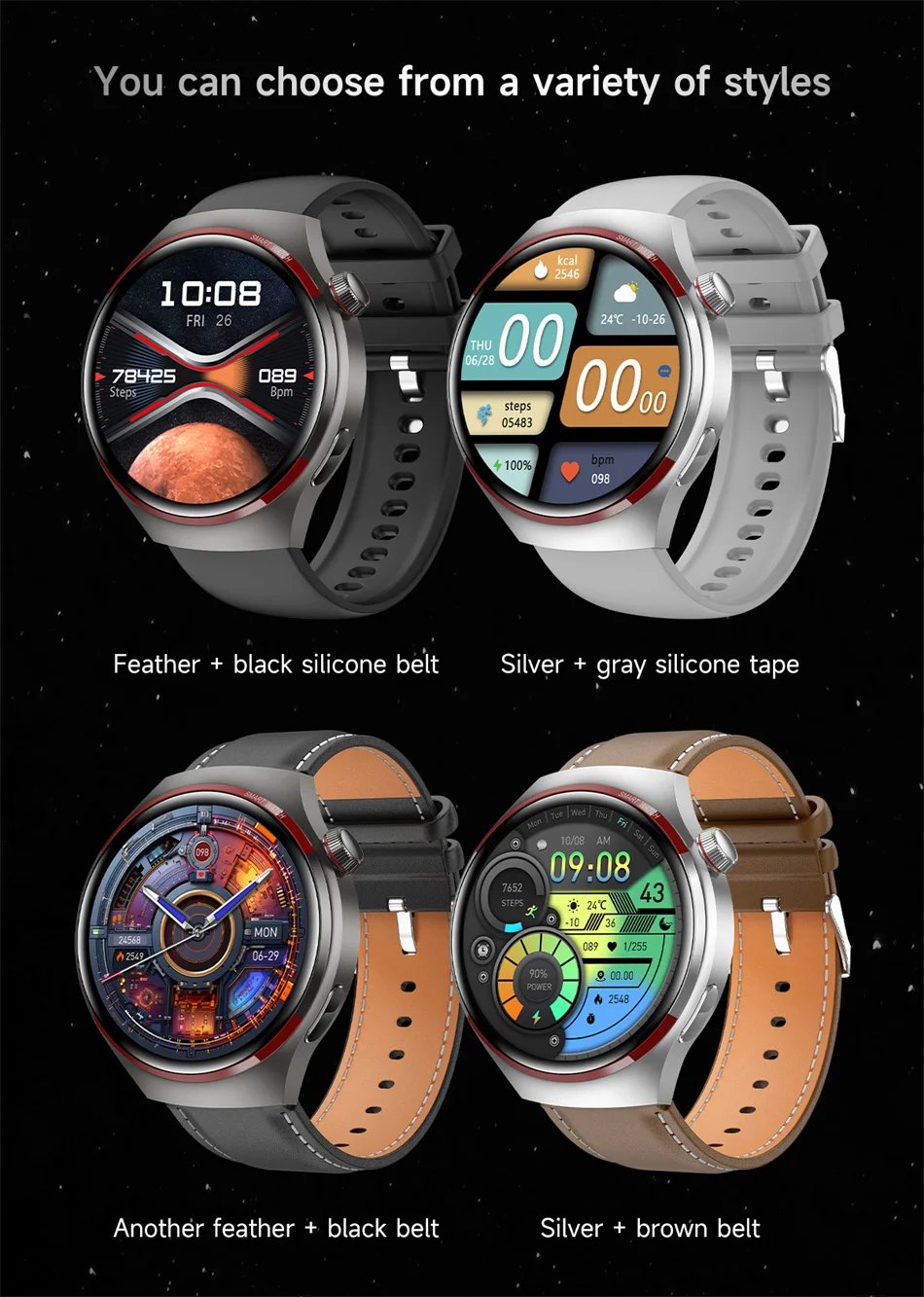 2024 New For HUAWEI Watch 4 PRO Smart Watch Men GT4Pro AMOLED HD Screen Bluetooth Call GPS NFC Heart rate Sport SmartwatchWomen